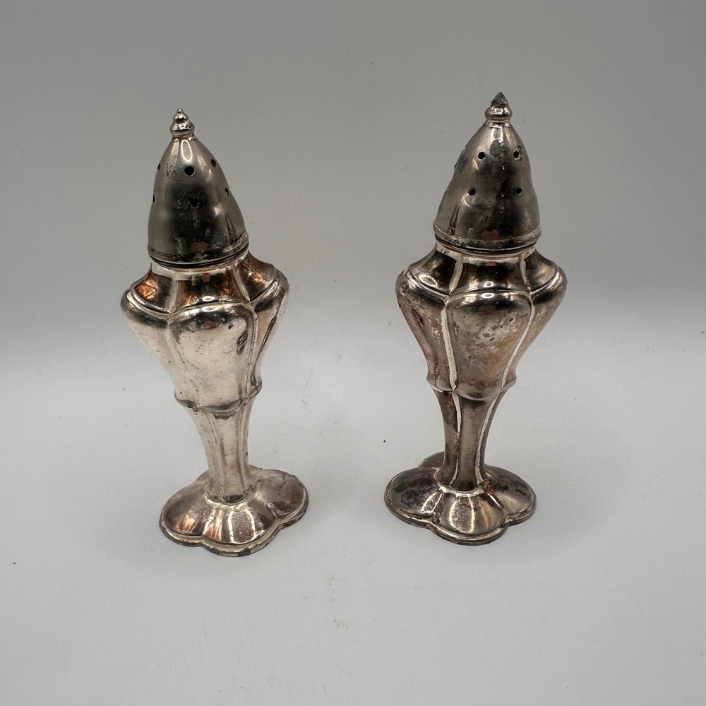 Vintage La France Silver Plate Salt and Pepper Shakers Art Deco 805 Made in USA